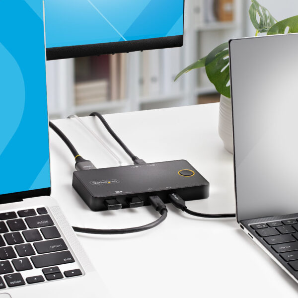StarTech.com 2-Port USB-C KVM Switch, Single-4K 60Hz HDMI Monitor,
