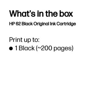 HP 62 Black Original Ink Cartridge HP 62 Black Original Ink Cartridge