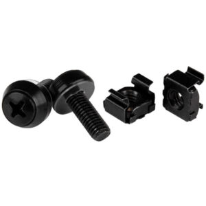 StarTech.com M6 x 12mm - Screws and Cage Nuts - 50 Pack, Black StarTech.com M6 x 12mm - Screws and Cage Nuts - 100 Pack, Black