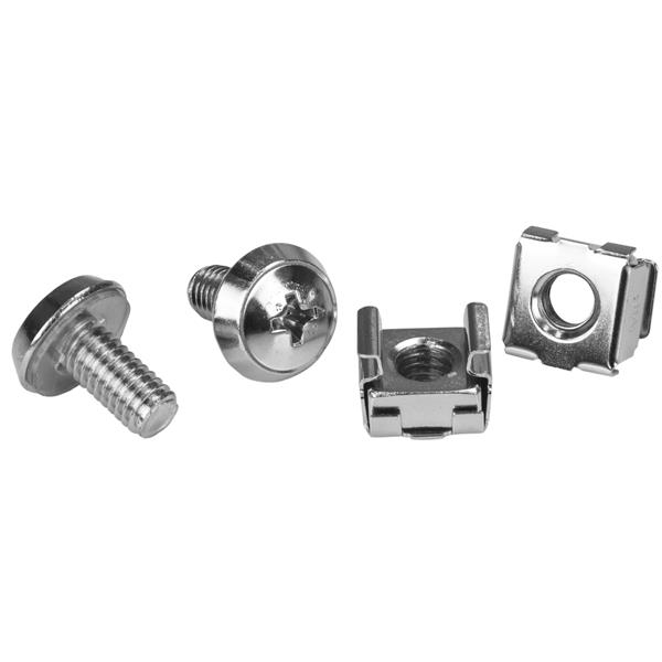 StarTech.com M6 Rack Screws and M6 Cage Nuts - 20 Pack StarTech.com 100 Pkg M6 Mounting Screws and Cage Nuts for Server Rack