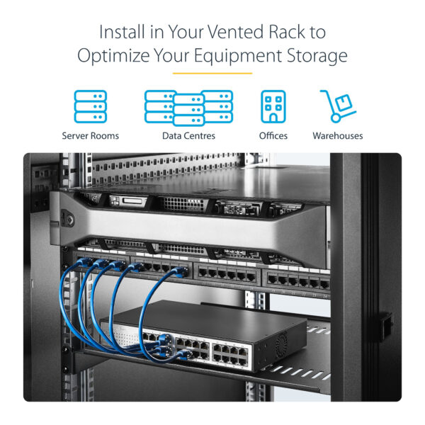 StarTech.com CABSHELF116V2PK rack accessory Rack shelf StarTech.com CABSHELF116V2PK rack accessory Rack shelf
