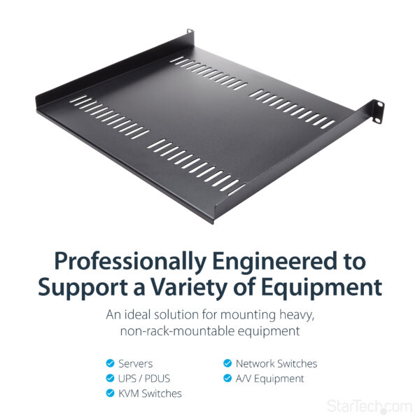 StarTech.com 1U Server Rack Shelf - Universal Vented Rack Mount StarTech.com 1U Server Rack Shelf - Universal Vented Rack Mount