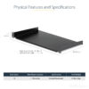 StarTech.com 1U Fixed Server Rack Mount Shelf - 10in Deep Steel StarTech.com 1U Fixed Server Rack Mount Shelf - 10in Deep Steel