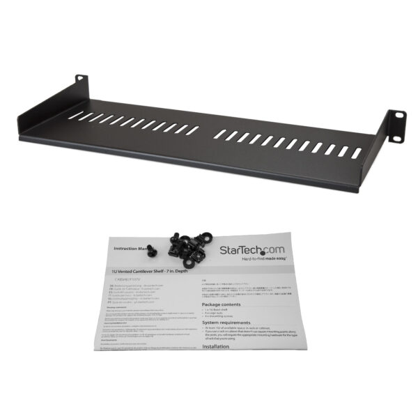 StarTech.com 1U Server Rack Shelf - Universal Vented Rack Mount StarTech.com 1U Server Rack Shelf - Universal Vented Rack Mount