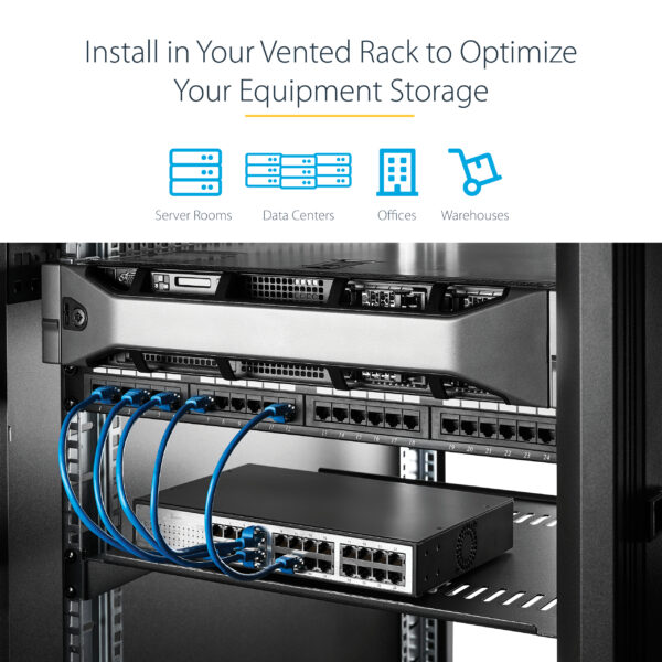 StarTech.com 2U Server Rack Shelf - Universal Vented Rack Mount StarTech.com 2U Server Rack Shelf - Universal Vented Rack Mount