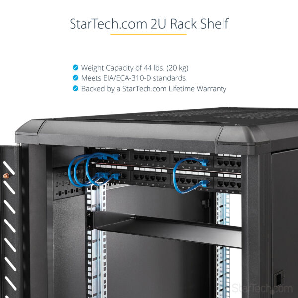 StarTech.com 2U Server Rack Shelf - Universal Rack Mount Cantilever StarTech.com 2U Server Rack Shelf - Universal Rack Mount Cantilever