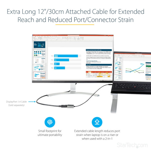 StarTech.com USB C to DisplayPort Adapter - 8K/4K 60Hz USB-C to