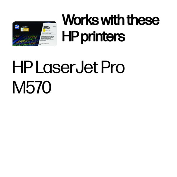 HP 507A Yellow Original LaserJet Toner Cartridge HP 507A Yellow Original LaserJet Toner Cartridge