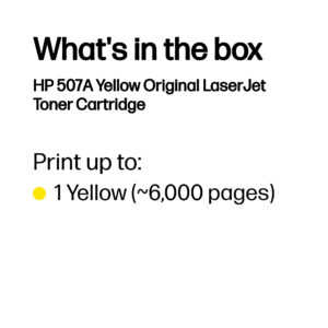HP 507A Yellow Original LaserJet Toner Cartridge HP 507A Yellow Original LaserJet Toner Cartridge