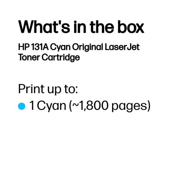 HP 131A Cyan Original LaserJet Toner Cartridge HP 131A Cyan Original LaserJet Toner Cartridge