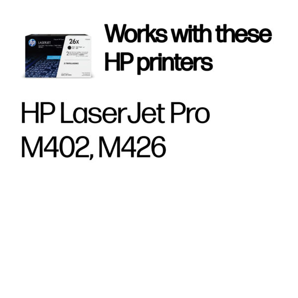 HP 26X 2-pack High Yield Black Original LaserJet Toner Cartridges HP 26X 2-pack High Yield Black Original LaserJet Toner Cartridges