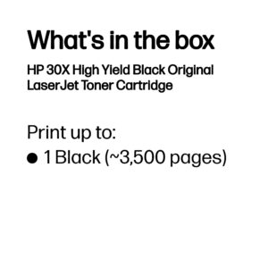 HP 30X High Yield Black Original LaserJet Toner Cartridge HP 30X High Yield Black Original LaserJet Toner Cartridge