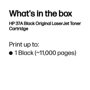 HP 37A Black Original LaserJet Toner Cartridge HP 37A Black Original LaserJet Toner Cartridge