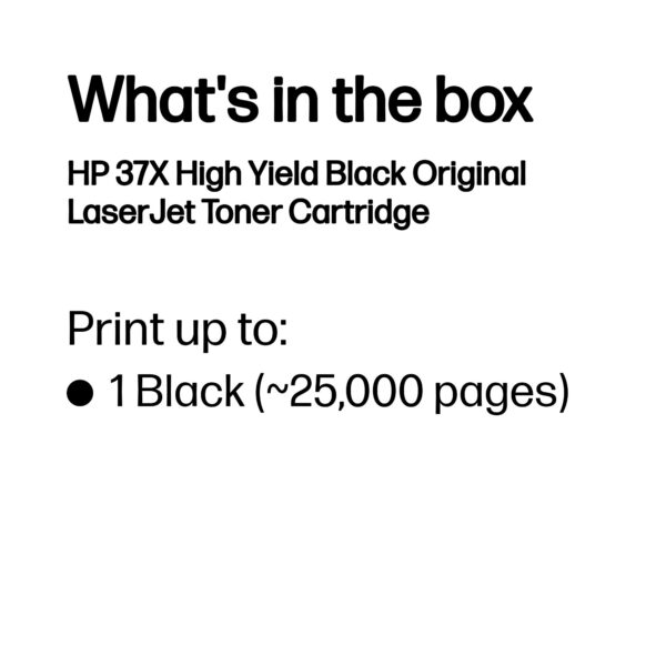 HP 37X High Yield Black Original LaserJet Toner Cartridge HP 37X High Yield Black Original LaserJet Toner Cartridge