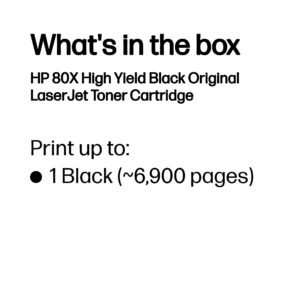 HP 80X High Yield Black Original LaserJet Toner Cartridge HP 80X High Yield Black Original LaserJet Toner Cartridge