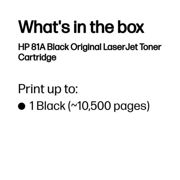 HP 81A Black Original LaserJet Toner Cartridge HP 81A Black Original LaserJet Toner Cartridge