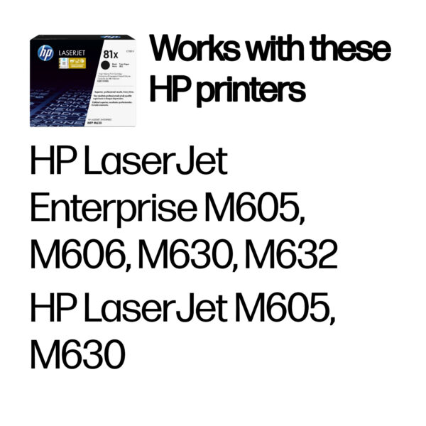 HP 81X High Yield Black Original LaserJet Toner Cartridge HP 81X High Yield Black Original LaserJet Toner Cartridge
