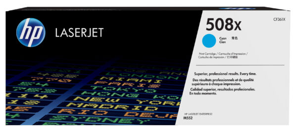 HP 508X High Yield Cyan Original LaserJet Toner Cartridge HP 508X High Yield Cyan Original LaserJet Toner Cartridge