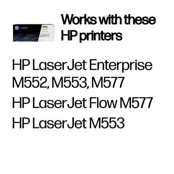 HP 508X High Yield Yellow Original LaserJet Toner Cartridge HP 508X High Yield Yellow Original LaserJet Toner Cartridge