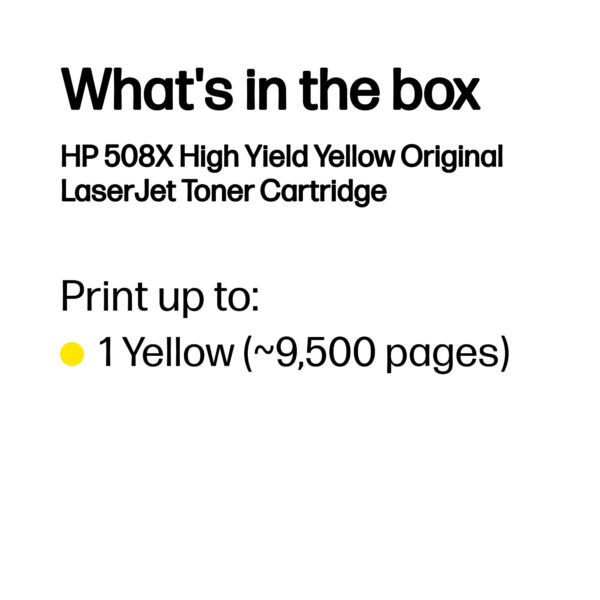 HP 508X High Yield Yellow Original LaserJet Toner Cartridge HP 508X High Yield Yellow Original LaserJet Toner Cartridge