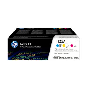 HP 125A 3-pack Cyan/Magenta/Yellow Original LaserJet Toner Cartridges HP 125A 3-pack Cyan/Magenta/Yellow Original LaserJet Toner Cartridges