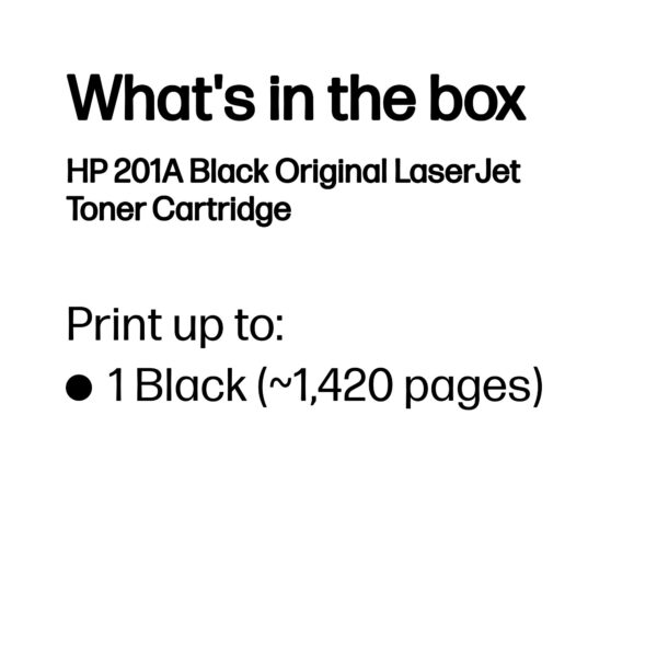 HP 201A Black Original LaserJet Toner Cartridge HP 201A Black Original LaserJet Toner Cartridge