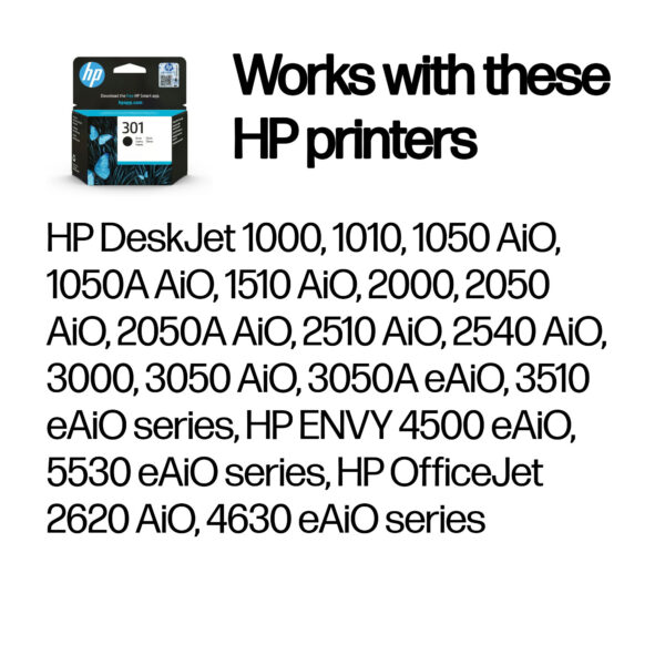 HP 301 Black Original Ink Cartridge HP 301 Black Original Ink Cartridge
