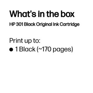 HP 301 Black Original Ink Cartridge HP 301 Black Original Ink Cartridge
