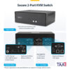 StarTech.com Secure 2-Port KVM Switch, DVI, NIAP 4.0 Desktop KVM,