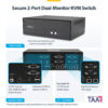 StarTech.com Secure 2-Port Dual-Monitor KVM Switch, DVI, NIAP 4.0