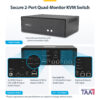 StarTech.com Secure 2-Port Quad-Monitor KVM Switch, 2x DisplayPort In