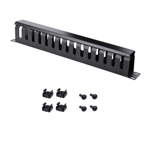 StarTech.com Horizontal 1U Server Rack Cable Management Finger Duct StarTech.com Horizontal 1U Server Rack Cable Management Finger Duct