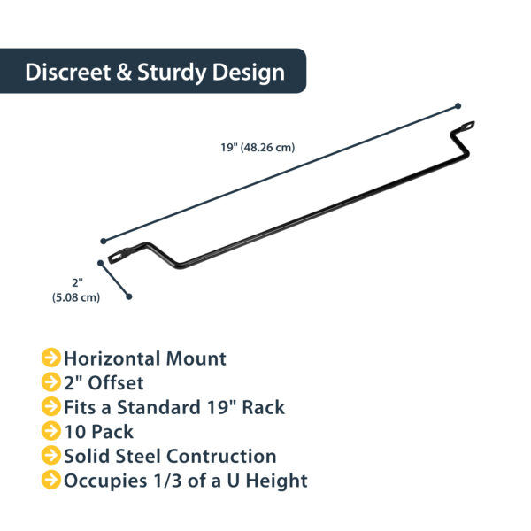 StarTech.com Horizontal Cable Lacing Bars with 2 in. Offset for Racks StarTech.com Horizontal Cable Lacing Bars with 2 in. Offset for Racks