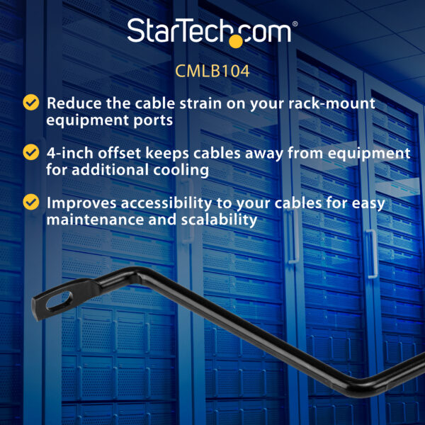 StarTech.com Horizontal Cable Lacing Bars with 4 in. Offset for Racks StarTech.com Horizontal Cable Lacing Bars with 4 in. Offset for Racks