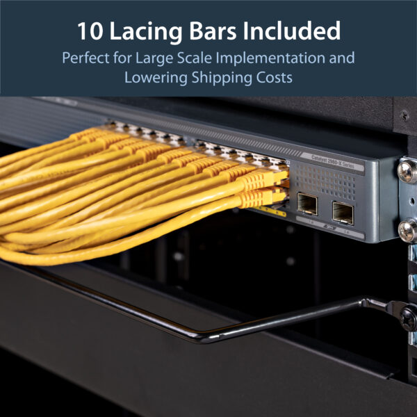 StarTech.com Horizontal Cable Lacing Bars with 4 in. Offset for Racks StarTech.com Horizontal Cable Lacing Bars with 4 in. Offset for Racks