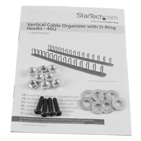 StarTech.com Vertical Cable Organizer with D-Ring Hooks - 0U - 6 ft. StarTech.com Vertical Cable Organizer with D-Ring Hooks - 0U - 6 ft.