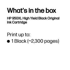 HP 950XL High Yield Black Original Ink Cartridge HP 950XL High Yield Black Original Ink Cartridge