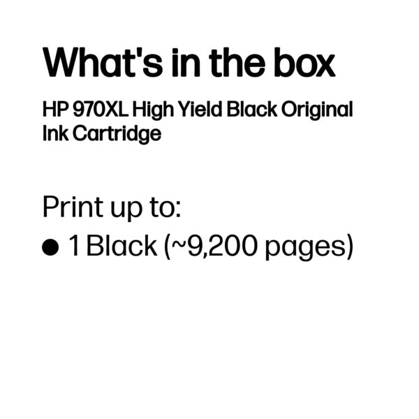 HP 970XL High Yield Black Original Ink Cartridge HP 970XL High Yield Black Original Ink Cartridge