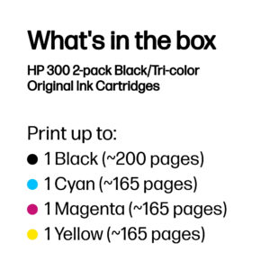 HP 300 2-pack Black/Tri-color Original Ink Cartridges HP 300 2-pack Black/Tri-color Original Ink Cartridges