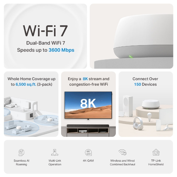 TP-Link DECO BE22(1-PACK) mesh wi-fi system Dual-band (2.4 GHz / 5 TP-Link DECO BE22(1-PACK) mesh wi-fi system Dual-band (2.4 GHz / 5