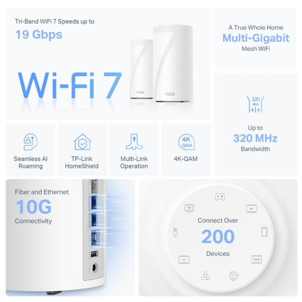 TP-Link BE19000 Whole Home Mesh Wi-Fi 7 System(Tri-Band) TP-Link BE19000 Whole Home Mesh Wi-Fi 7 System(Tri-Band)