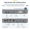 StarTech.com Triple-Monitor USB-C Docking Station, 140W Laptop