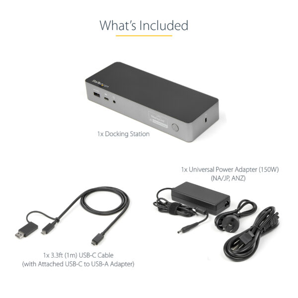 StarTech.com Universal Laptop Docking Station, Hybrid USB-C & USB-A StarTech.com Universal Laptop Docking Station, Hybrid USB-C & USB-A