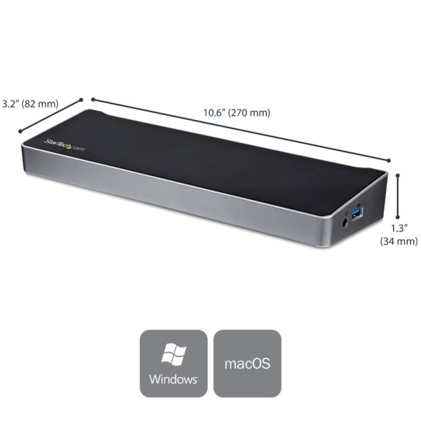 StarTech.com 4K USB-C Dock , Triple UHD 4K Monitor Docking Station,