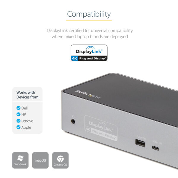 StarTech.com USB C Dock - 4K 60Hz Quad Monitor DisplayPort & HDMI StarTech.com USB C Dock - 4K 60Hz Quad Monitor DisplayPort & HDMI