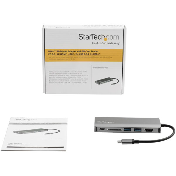 StarTech.com USB C Multiport Adapter - USB-C Travel Dock to 4K HDMI,