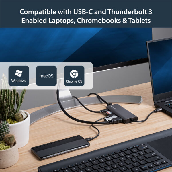StarTech.com USB C Multiport Adapter - USB-C Travel Dock to 4K HDMI,