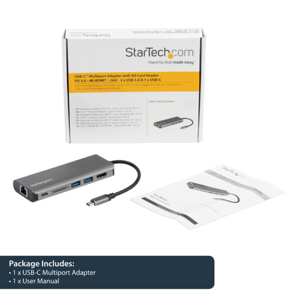 StarTech.com USB C Multiport Adapter - USB-C Travel Dock to 4K HDMI,