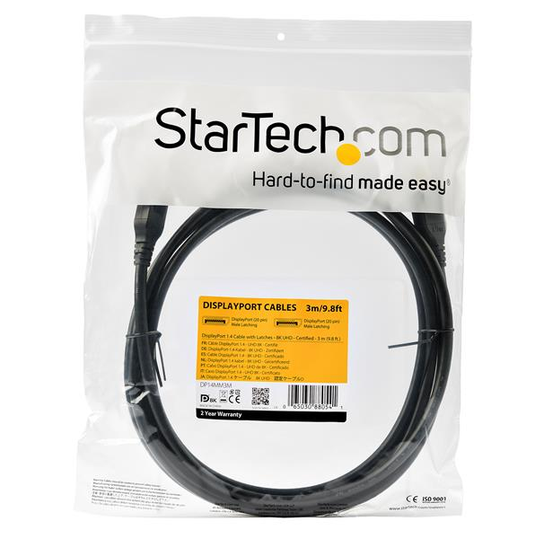 StarTech.com 10ft (3m) VESA Certified DisplayPort 1.4 Cable, 8K 60Hz StarTech.com 16ft (5m) VESA Certified DisplayPort 1.4 Cable, 8K 60Hz
