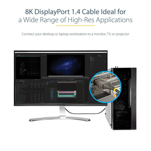 StarTech.com 1ft (30cm) DisplayPort 1.4 Cable - 8K 60Hz HDR10 - Ultra StarTech.com 1ft (30cm) DisplayPort 1.4 Cable - 8K 60Hz HDR10 - Ultra
